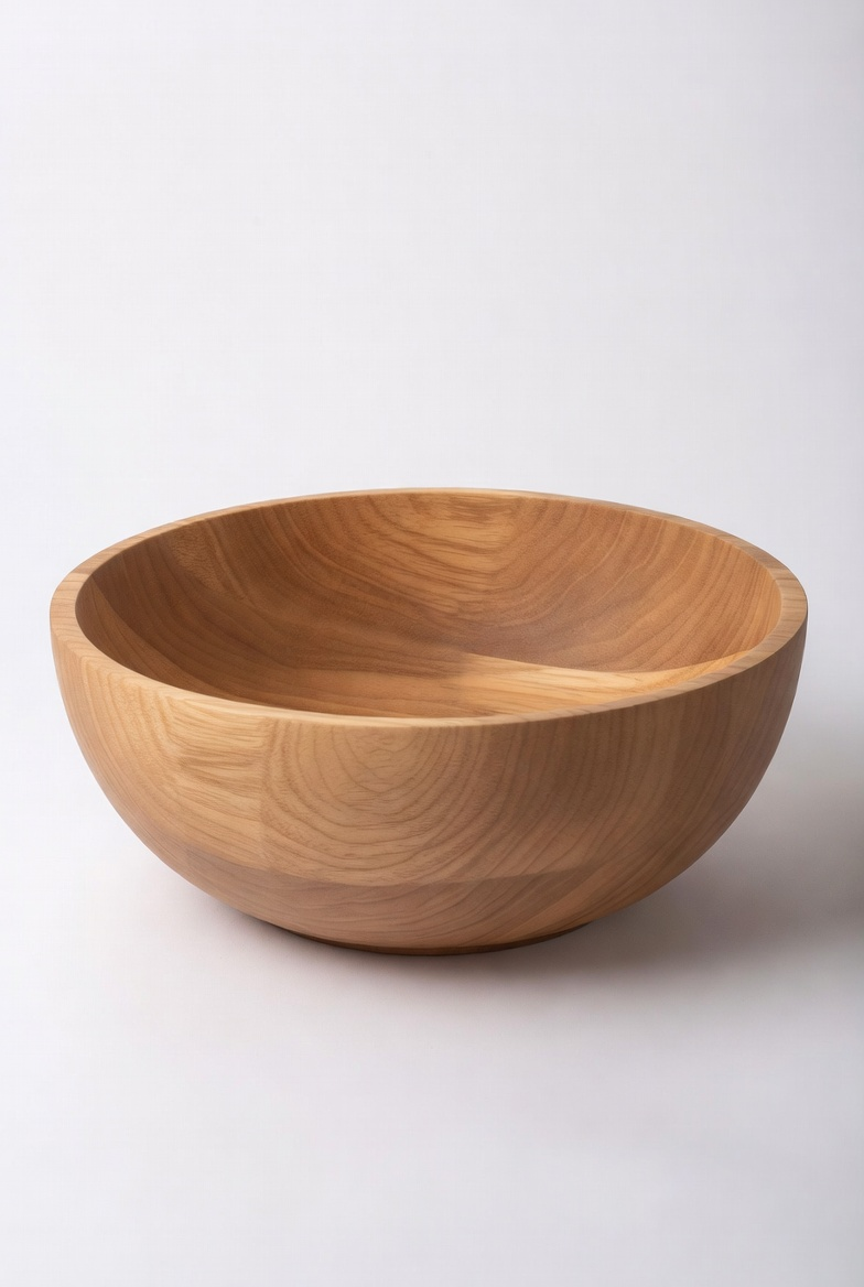 Handcrafted Wooden Salad Bowl &ndash; Natural Solid Wood Kitchen Bowl