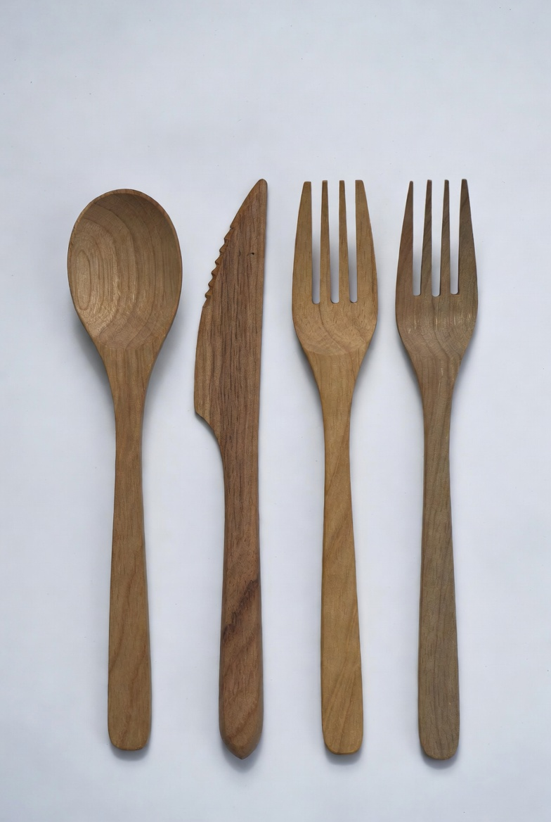 Eco-Friendly Wooden Cutlery Set &ndash; Natural Wood Utensil Set